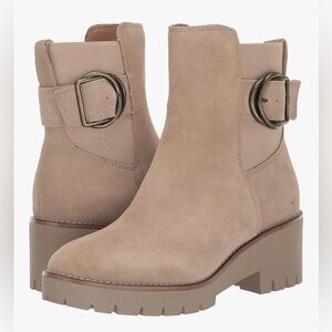 Blondo Waterproof Taupe Ankle Boots with Buckle